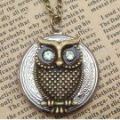 Steampunk Owl Locket Necklace Vintage Style Original Design
