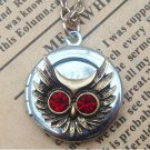 Steampunk Owl Locket Necklace Vintage Style Original Design
