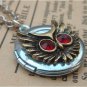 Steampunk Owl Locket Necklace Vintage Style Original Design
