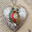 Steampunk Owl Locket Necklace Vintage Style Original Design