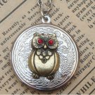Steampunk Owl Locket Necklace Vintage Style Original Design