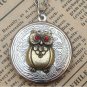 Steampunk Owl Locket Necklace Vintage Style Original Design