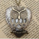 Steampunk Owl Locket Necklace Vintage Style Original Design