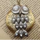 Steampunk Owl Locket Necklace Vintage Style Original Design