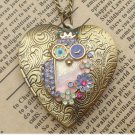 Steampunk Owl Locket Necklace Vintage Style Original Design