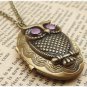 Steampunk Owl Locket Necklace Vintage Style Original Design