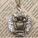 Steampunk Owl Locket Necklace Vintage Style Original Design