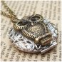 Steampunk Owl Locket Necklace Vintage Style Original Design