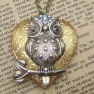 Steampunk Owl Locket Necklace Vintage Style Original Design