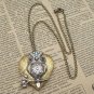 Steampunk Owl Locket Necklace Vintage Style Original Design