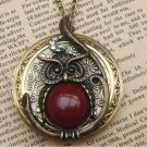 Steampunk Owl Locket Necklace Vintage Style Original Design
