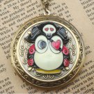 Steampunk Pirate Owl Locket Necklace Vintage Style Original Design