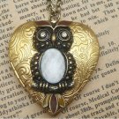 Steampunk Owl Locket Necklace Vintage Style Original Design