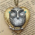 Steampunk Owl Locket Necklace Vintage Style Original Design