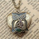 Steampunk Owl Locket Necklace Vintage Style Original Design