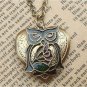 Steampunk Owl Locket Necklace Vintage Style Original Design