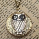 Steampunk Owl Locket Necklace Vintage Style Original Design