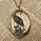 Steampunk Peacock Locket Necklace Vintage Style Original Design