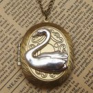 Steampunk Swan Locket Necklace Vintage Style Original Design