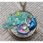 Steampunk Peacock Locket Necklace Vintage Style Original Design