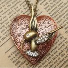 Steampunk Bird Locket Necklace Vintage Style Original Design