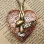 Steampunk Bird Locket Necklace Vintage Style Original Design