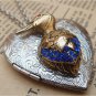 Steampunk Bird Locket Necklace Vintage Style Original Design
