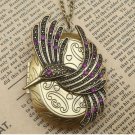Steampunk Bird Locket Necklace Vintage Style Original Design