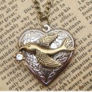 Steampunk Bird Locket Necklace Vintage Style Original Design