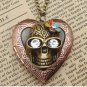 Steampunk Skull Locket Necklace Vintage Style Original Design