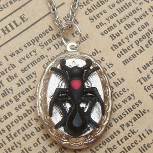 Steampunk Ant Locket Necklace Vintage Style Original Design