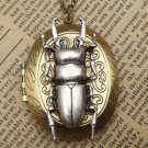 Steampunk Beetle Locket Necklace Vintage Style Original Design