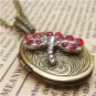 Steampunk DragonflyLocket Necklace Vintage Style Original Design