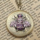 Steampunk Bee Locket Necklace Vintage Style Original Design