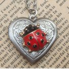 Steampunk Ladybug Locket Necklace Vintage Style Original Design