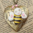Steampunk Bee Locket Necklace Vintage Style Original Design