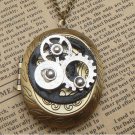 Steampunk Gear Locket Necklace Vintage Style Original Design