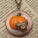 Steampunk Pumpkin Locket Necklace Vintage Style Original Design