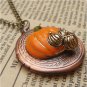 Steampunk Pumpkin Locket Necklace Vintage Style Original Design