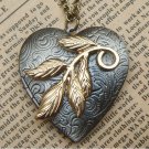 Steampunk Leaf Locket Necklace Vintage Style Original Design