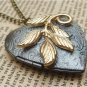 Steampunk Leaf Locket Necklace Vintage Style Original Design