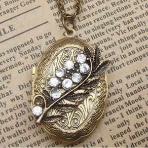 Steampunk Leaf Locket Necklace Vintage Style Original Design