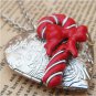 Steampunk Candy Cane Locket Necklace Vintage Style Original Design