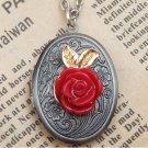 Steampunk Flower Locket Necklace Vintage Style Original Design