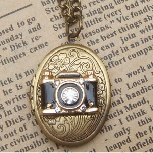 Steampunk Camera Locket Necklace Vintage Style Original Design