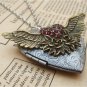 Steampunk Flying Heart Locket Necklace Vintage Style Original Design