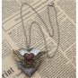 Steampunk Flying Heart Locket Necklace Vintage Style Original Design