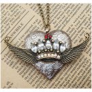 Steampunk Flying CrownLocket Necklace Vintage Style Original Design