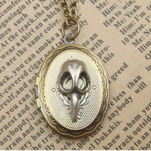 Steampunk Skull Locket Necklace Vintage Style Original Design