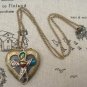 Handmade Steampunk Cross Heart Locket Necklace Vintage Style Original Design